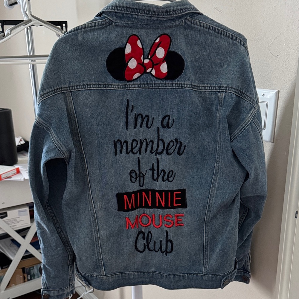 Minnie Mouse Denim Jacket Embroidered with Pins